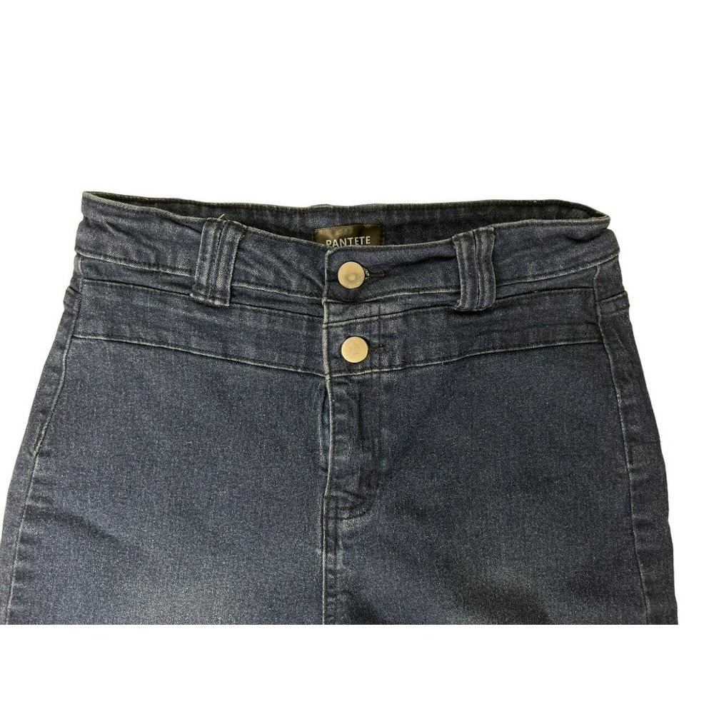 Pantete Jeans Women's M Flare Double Button Comfy Western Casual Trending - Picture 2 of 6